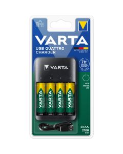 Varta USB Quattro Charger with 4x 2100mAh AA Batteries