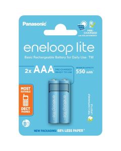 Panasonic Eneloop Lite AAA Rechargeable Batteries 550mAh BK-4LCCE/2BE