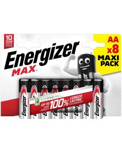 Energizer Max Alkaline Batteries AA LR6 MN1500 8-Pack