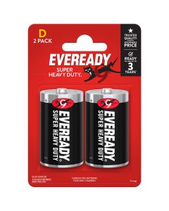 Eveready Super Zinc Batteries D R20 2-Pk