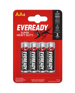 Eveready Super Zinc Batteries AA R6 4-Pack