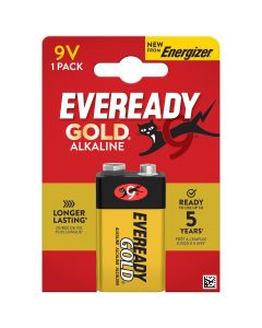 Eveready Gold Alkaline 9V 6LR61 Battery 1-Pack