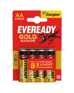Eveready Gold Alkaline AA LR6 Batteries 4-Pack