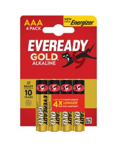 Eveready Gold Alkaline AAA LR03 Batteries 4-Pack