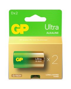 GP Ultra Alkaline D Batteries GP13AU | 2-Pack