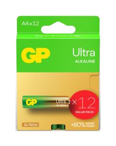 GP Ultra AA Alkaline Batteries GP15AU | 12-Pack
