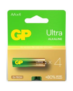 GP Ultra Alkaline AA Batteries GP15AU | 4-Pack