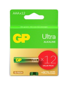 GP Ultra AAA Alkaline Batteries GP24AU | 12-Pack