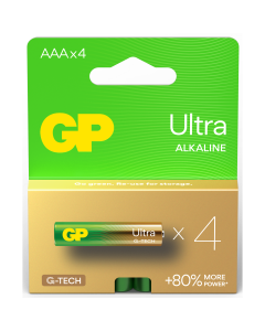 GP Ultra Alkaline AAA Batteries GP24AU | 4-Pack