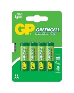 GP Greencell Batteries Zinc AA GP15G R6 4-Pk