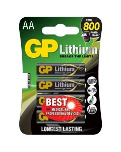 GP Lithium AA Batteries 1.5V 4Pack FR6 GP15LF-2U4 LF1500