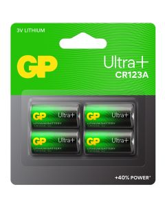 GP CR123A Ultra Plus Lithium Batteries | 4-Pack