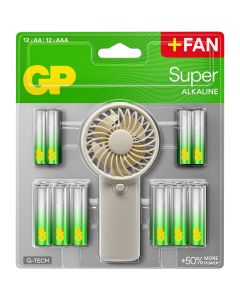 GP Handheld Mini Fan with 12xAA 12xAAA Batteries