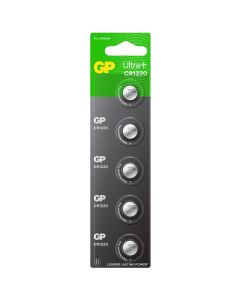 GP Lithium Coin Battery CR1220 Card of 5 Batteries