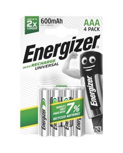 Energizer AAA 600mAh Rechargeable Batteries NiMH 4-Pack