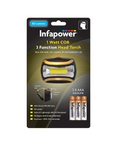 Infapower 1-Watt COB LED 3 Function Head Torch F045