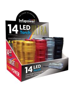 Infapower 14-LED Coloured Aluminium Mini Pocket Torch F027
