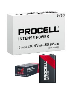 Wholesale Bulk Box of 50 Duracell Industrial 9V Batteries 1.5V 6LR61 PP3