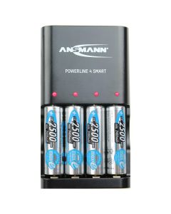 Ansmann Powerline 4 Smart Battery Charger with AA Batteries