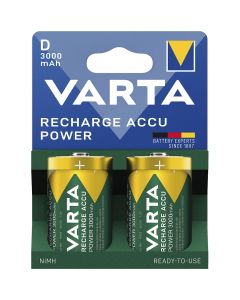 Varta Rechargeable D HR20 Batteries 3000mAh NiMH 56720 2-Pack