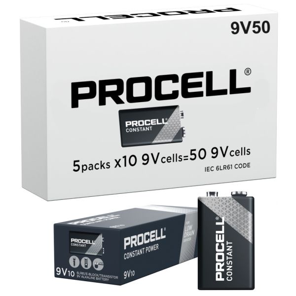Duracell Procell Constant 9V MN1604 Batteries (Bulk Box of 50) Wholesalers