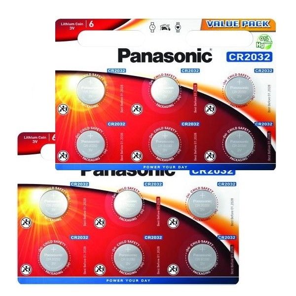 Panasonic Lithium Battery CR2032 3 Volt 12Pack