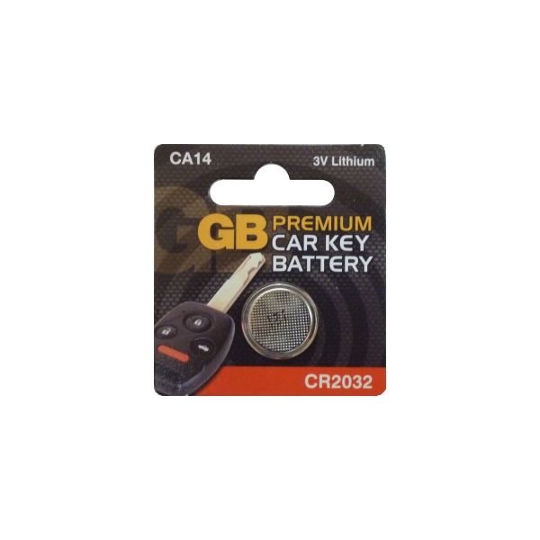 GB Premium Car Key Battery CA14 CR2032 3V Alarm Fob Batteries