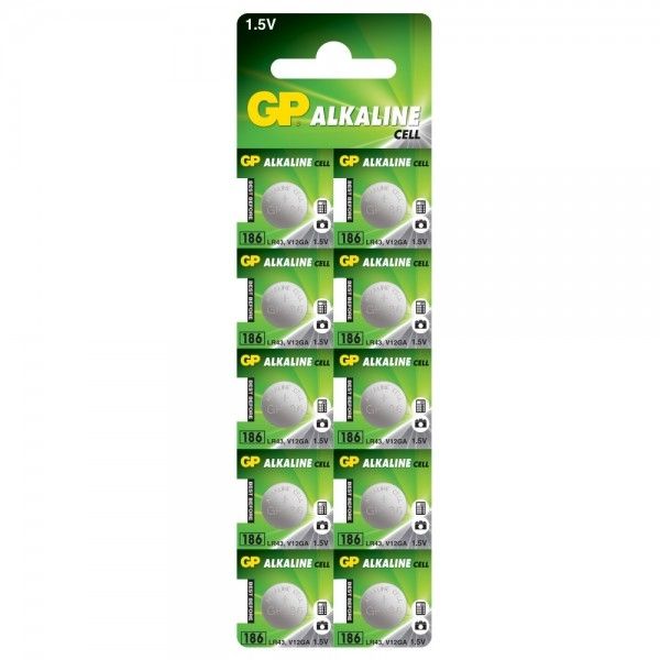 GP Alkaline Battery 1.5V GP186 LR43 186 Batteries 10-Pack UK Wholesalers